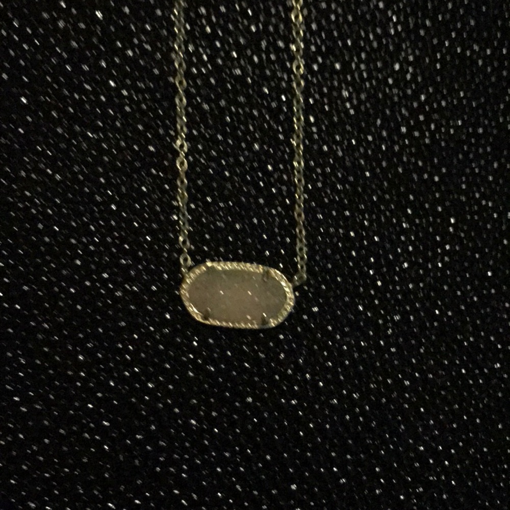 Elisa Gold Pendant Necklace in Iridescent Druzy